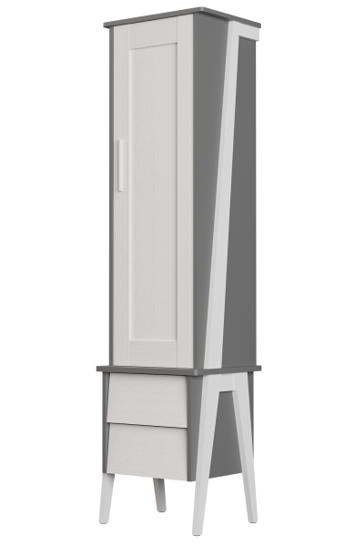 Шкаф-пенал Сканди 50,1х45х199,8 см (молочный дуб, серый ясень)